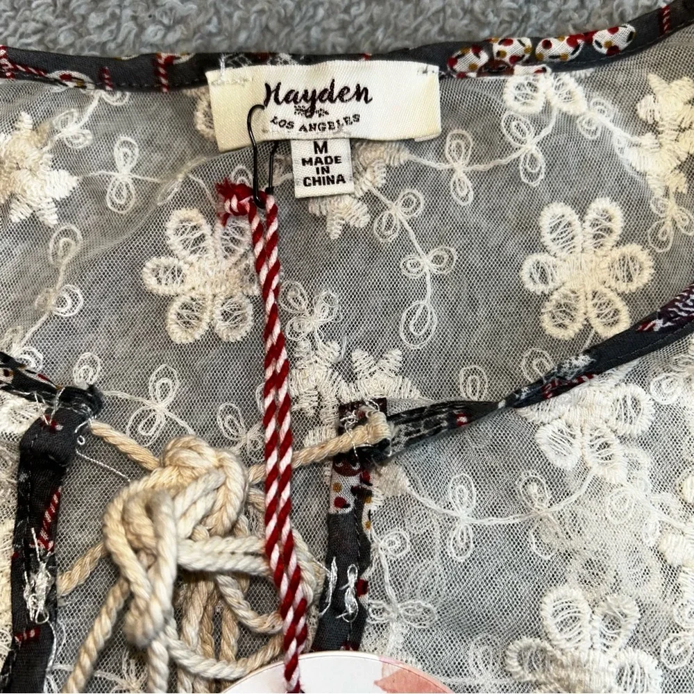 Hayden Dark Floral Dress with Cream Accents - Picture 4 of 4